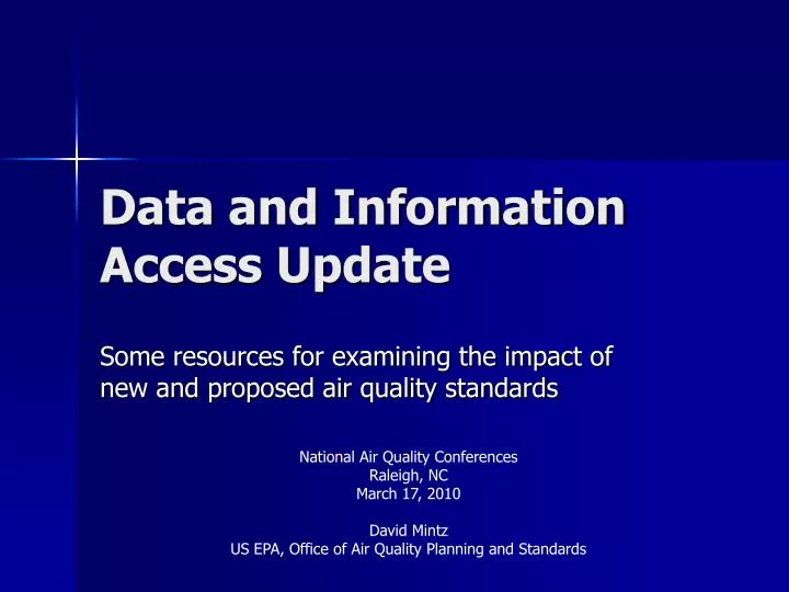 data and information access update