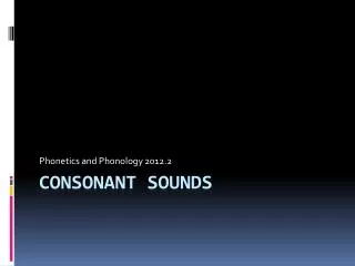 consonant sounds