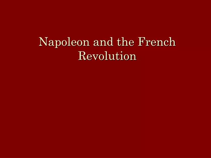 napoleon and the french revolution