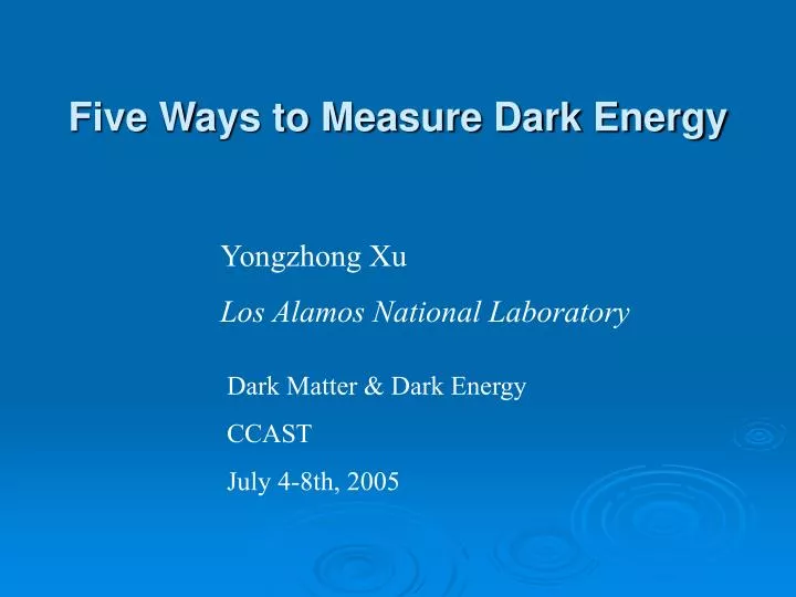 five ways to measure dark energy