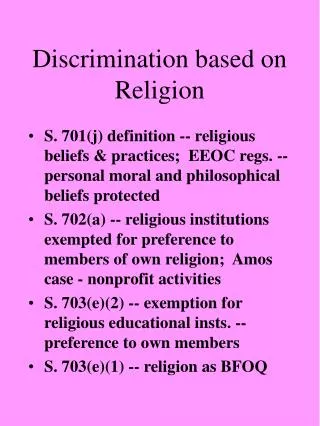 discrimination based on religion
