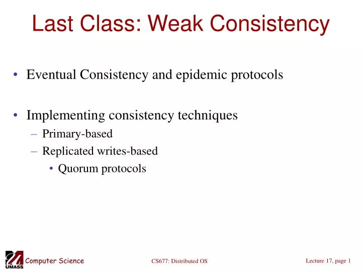 last class weak consistency