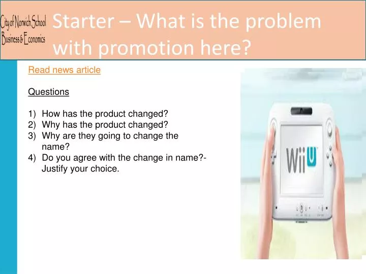 starter what is the problem with promotion here