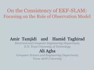 On the Consistency of EKF-SLAM: Focusing on the Role of Observation Model