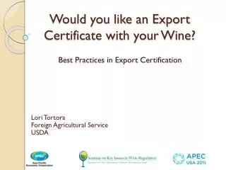 Would you like an Export Certificate with your Wine?