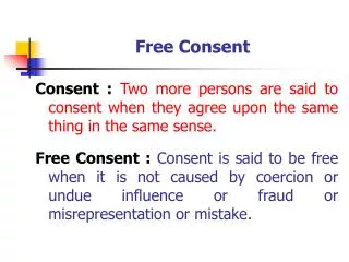 Free Consent