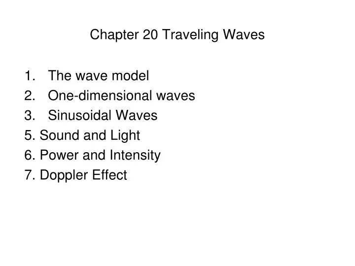 chapter 20 traveling waves