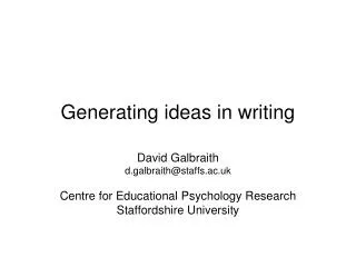 Generating ideas in writing