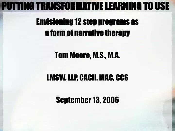 putting transformative learning to use