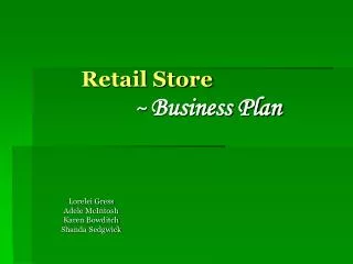 Retail Store ~ Business Plan