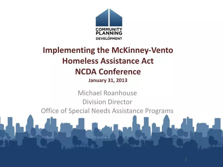 implementing the mckinney vento homeless assistance act ncda conference january 31 2013
