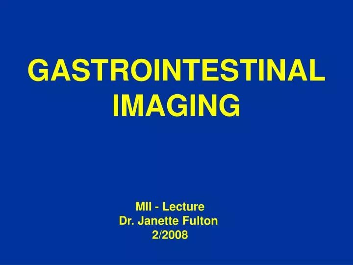 gastrointestinal imaging