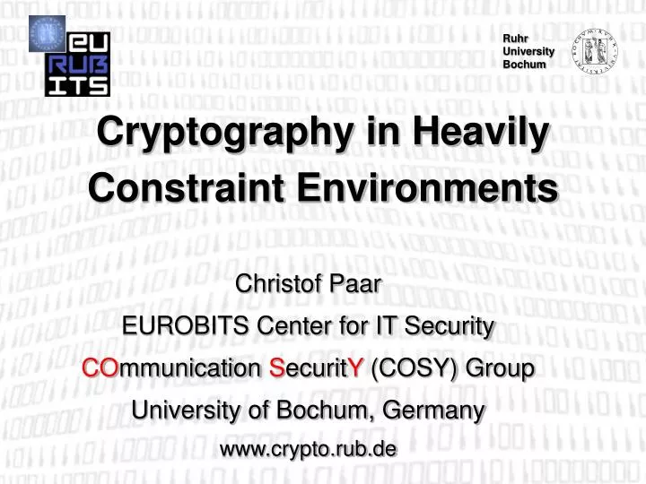 cryptography in heavily constraint environments