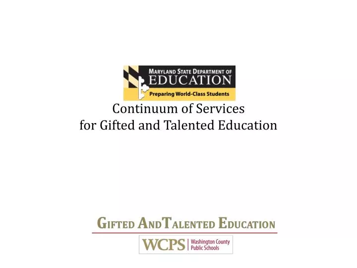continuum of services for gifted and talented education