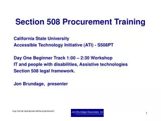 Section 508 Procurement Training