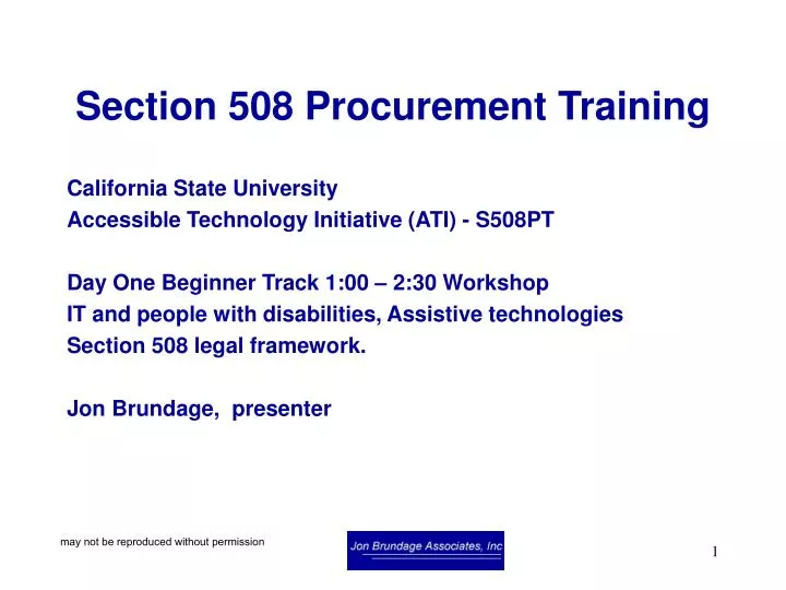 section 508 procurement training