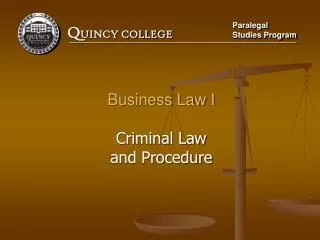 Business Law I Criminal Law and Procedure