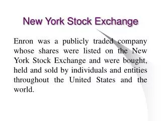 New York Stock Exchange