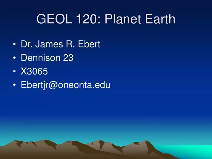 geol 120 planet earth