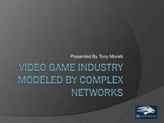 Video Game Industry modeled by complex networks