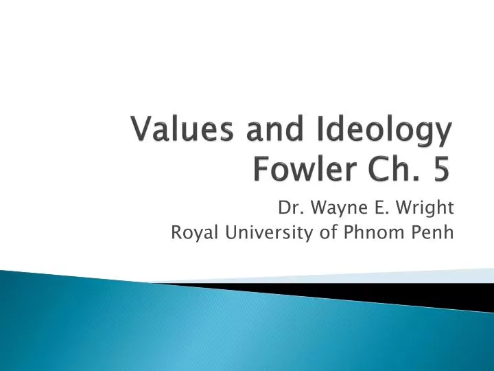 values and ideology fowler ch 5