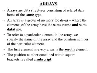 ARRAYS