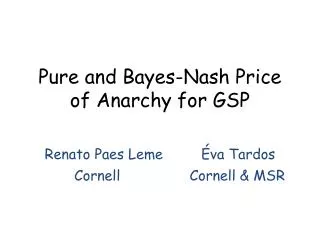 Pure and Bayes -Nash Price of Anarchy for GSP