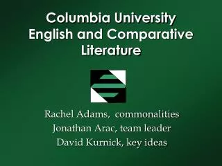 Columbia University English and Comparative Literature