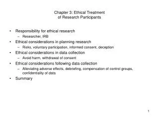 Chapter 3: Ethical Treatment of Research Participants