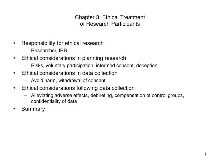 chapter 3 ethical treatment of research participants