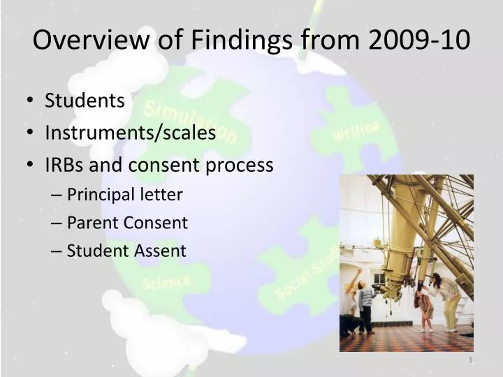 overview of findings from 2009 10