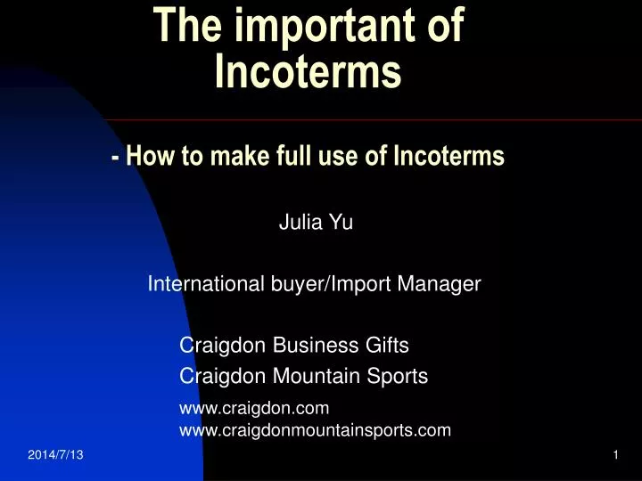 the important of incoterms how to make full use of incoterms