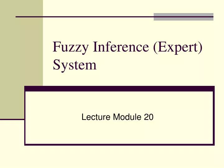 fuzzy inference expert system