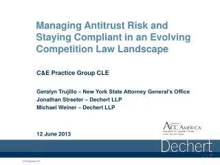 Managing Antitrust Risk and Staying Compliant in an Evolving Competition Law Landscape