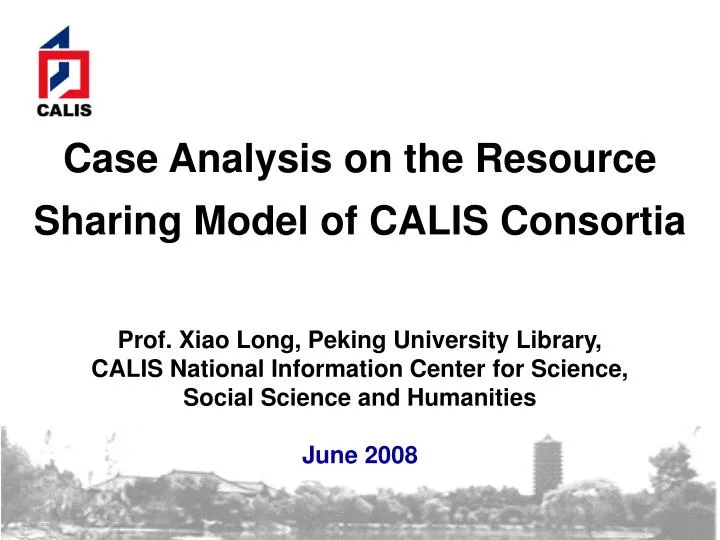 case analysis on the resource sharing model of calis consortia