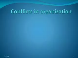 Conflicts in organization