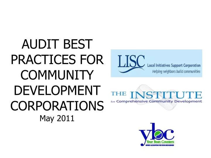 audit best practices for community development corporations may 2011