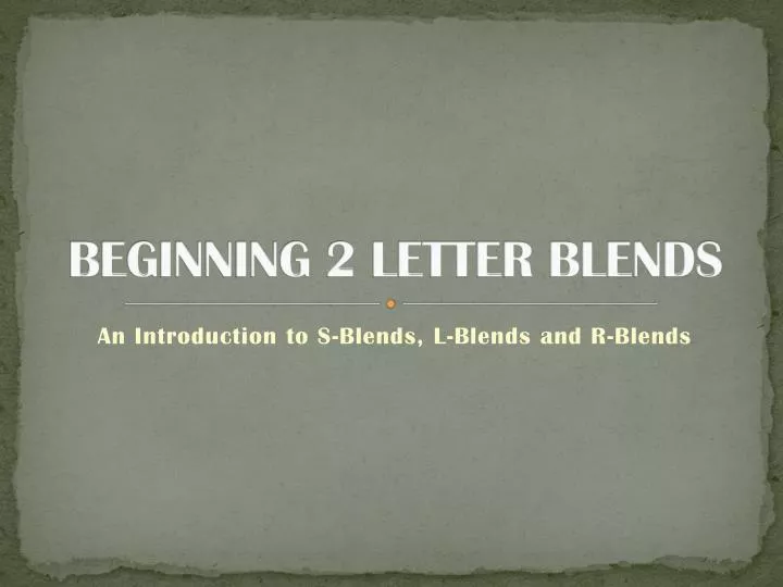 beginning 2 letter blends