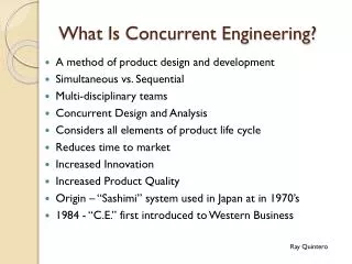 What Is Concurrent Engineering?