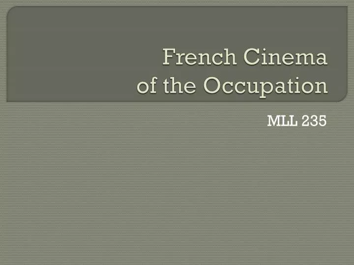 french cinema of the occupation