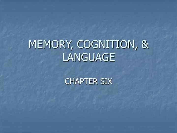 memory cognition language