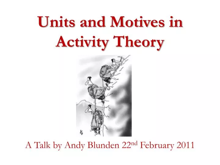 units and motives in activity theory