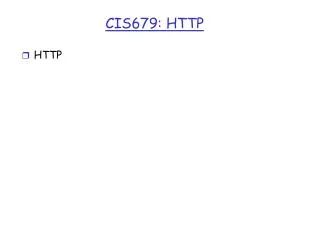 CIS679: HTTP
