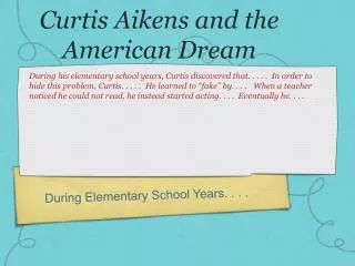 Curtis Aikens and the American Dream
