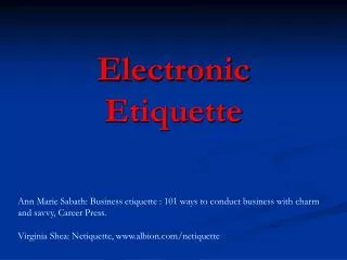 Electronic Etiquette