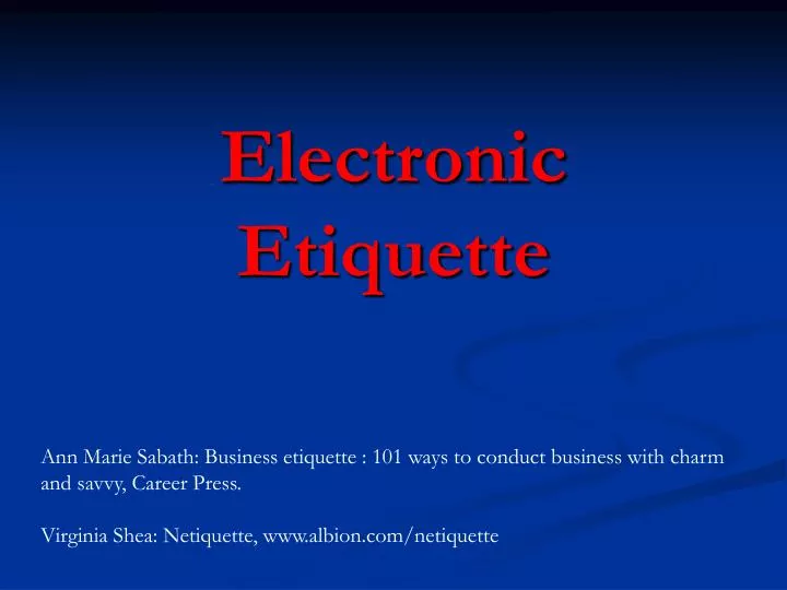 electronic etiquette