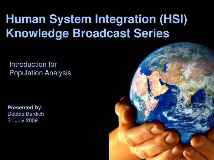 human system integration hsi knowledge broadcast series