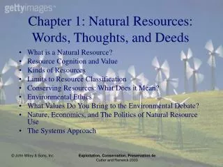 Chapter 1: Natural Resources: Words, Thoughts, and Deeds
