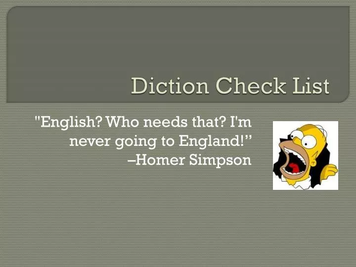 diction check list