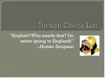 Diction Check List - slide 1